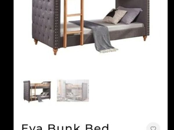 Des Kelly Grey Quilted Bunk bed with mattresses for sale in Co. Dublin for 400 on DoneDeal