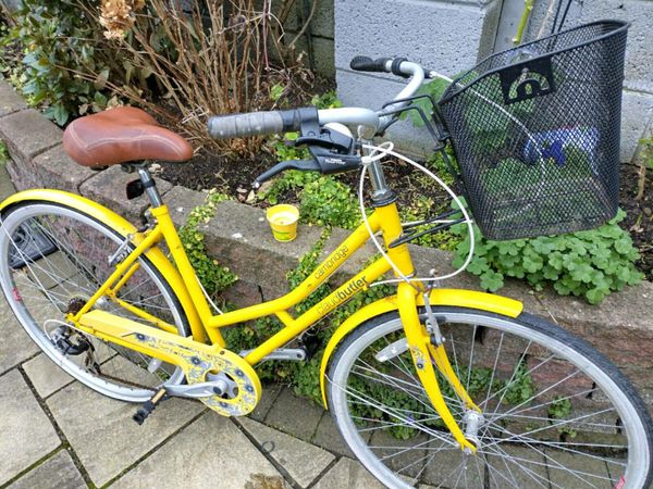 Ladies yellow bike with basket online