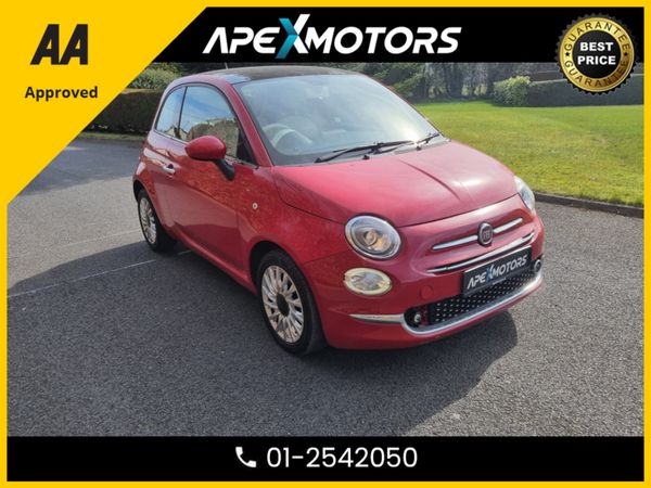 Fiat 500 Hatchback, Petrol, 2017, Red