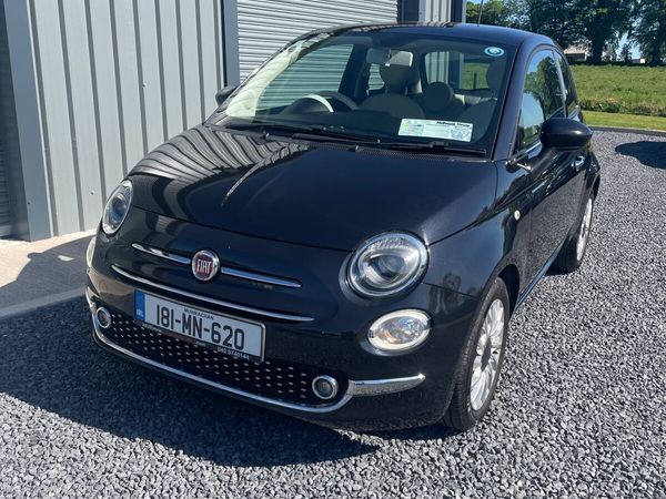Fiat 500 Hatchback, Petrol, 2018, Black