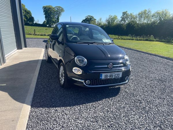Fiat 500 Hatchback, Petrol, 2018, Black