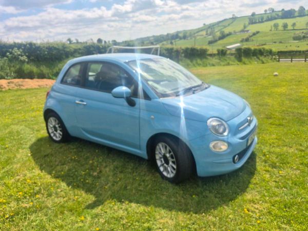 Fiat 500 Hatchback, Petrol, 2017, Blue