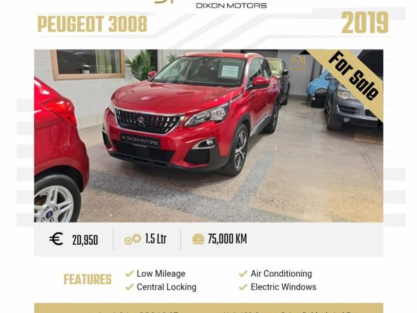 Peugeot 3008 Hatchback, Diesel, 2019, Red