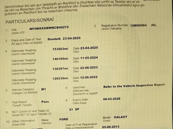 Ford Galaxy MPV, Diesel, 2012, Silver