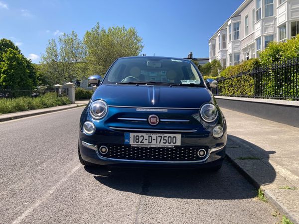 Fiat 500 Hatchback, Petrol, 2018, Blue