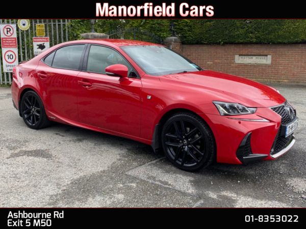 Lexus IS Saloon, Petrol Hybrid, 2017, Red