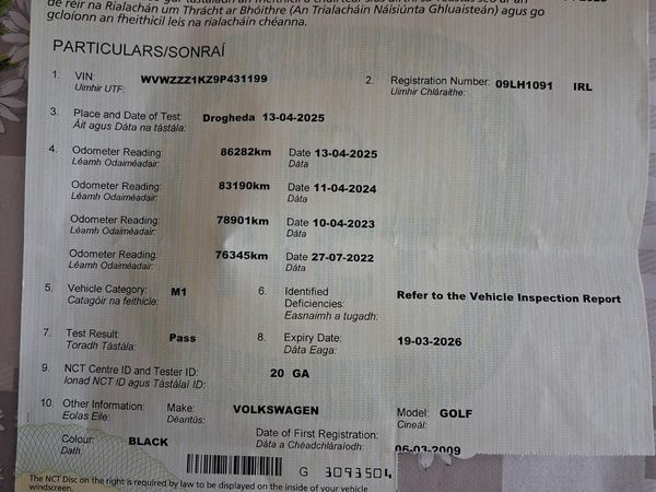 Volkswagen Golf Hatchback, Petrol, 2009, Black