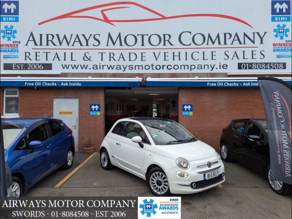 Fiat 500 Hatchback, Petrol, 2016, White