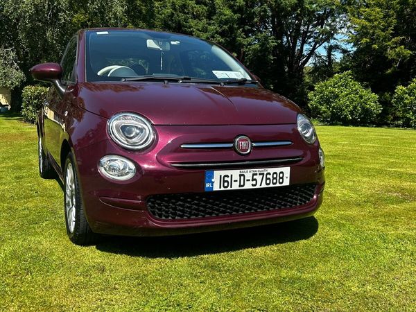 Fiat 500 Hatchback, Petrol, 2016, Red