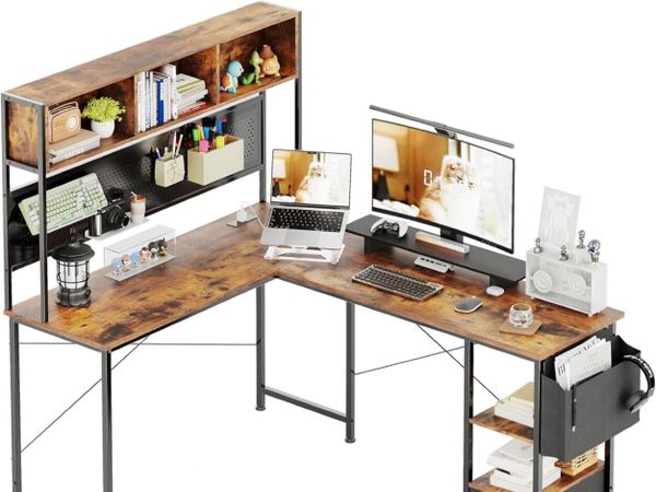 L Shaped Computer Desk, 58'' Office Table with Boo for sale in Co ...