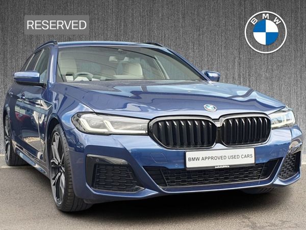BMW 5-Series Estate, Diesel Hybrid, 2024, Blue