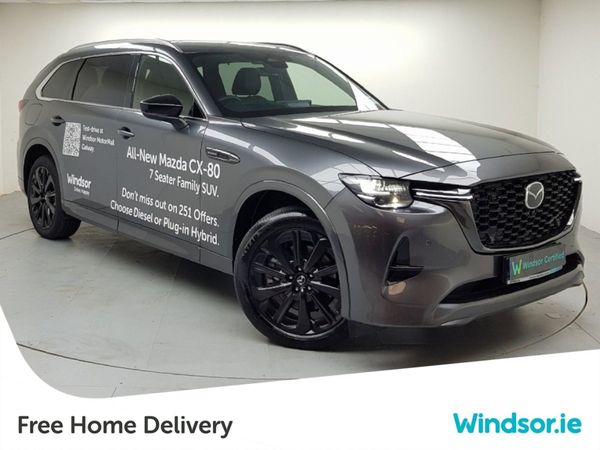 Mazda CX-80 SUV, Petrol Plug-in Hybrid, 2024, Grey