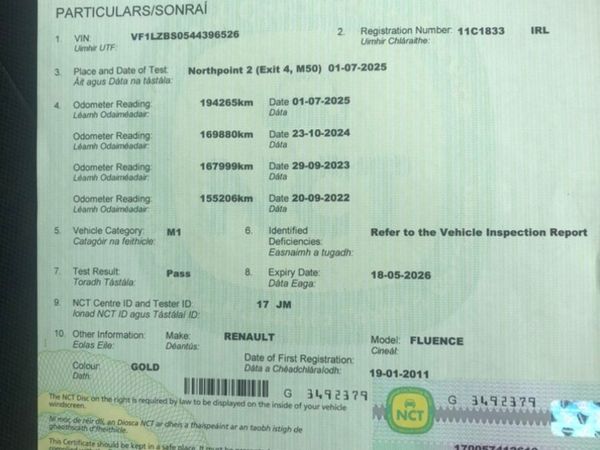 Renault Fluence Saloon, Diesel, 2011, Gold