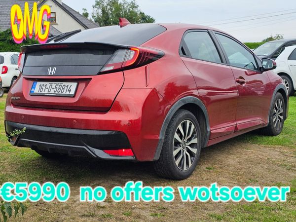 Honda Civic Hatchback, Diesel, 2016, Red