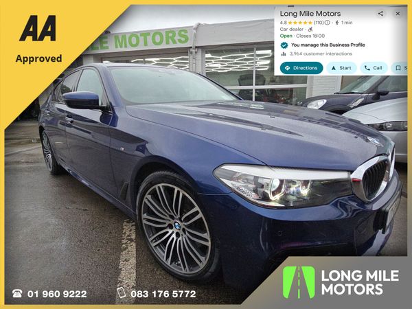 BMW 5-Series Saloon, Petrol, 2017, Blue