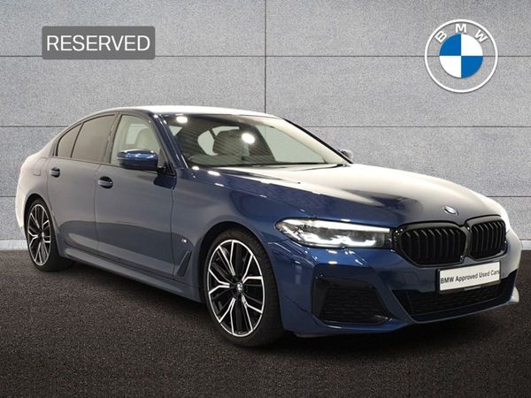 BMW 5-Series Saloon, Diesel Hybrid, 2021, Blue