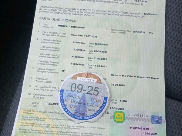 Nissan Tiida Saloon, Petrol, 2008, Silver