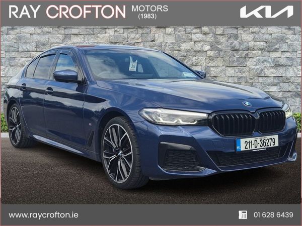 BMW 5-Series Saloon, Petrol Plug-in Hybrid, 2021, Blue