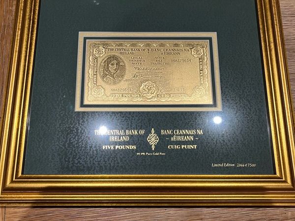 Gold plated five pound note for sale in Co. Meath for €100 on DoneDeal