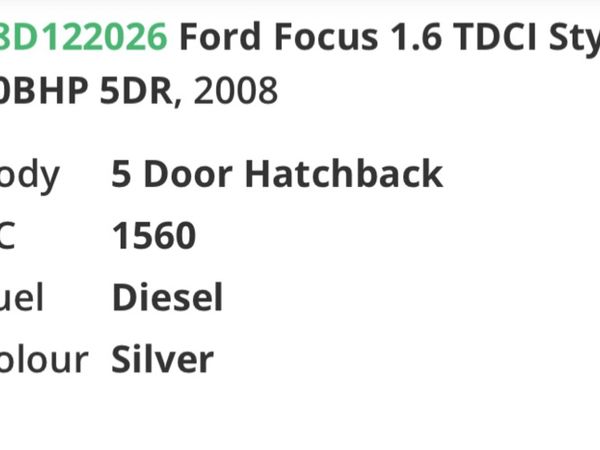 Ford Focus Hatchback, Diesel, 2008, Silver