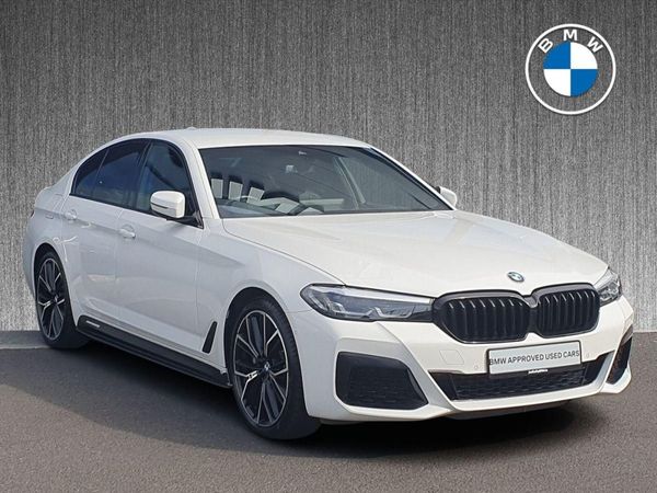 BMW 5-Series Saloon, Petrol Plug-in Hybrid, 2021, White