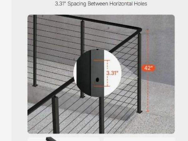 Cable Railing Post 42x2x2 Inch with L-Shaped for sale in Co. Dublin for ...