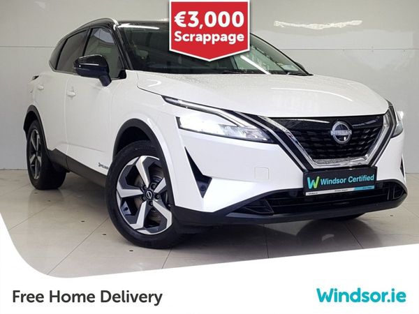 Nissan Qashqai Crossover, Petrol Hybrid, 2023, White
