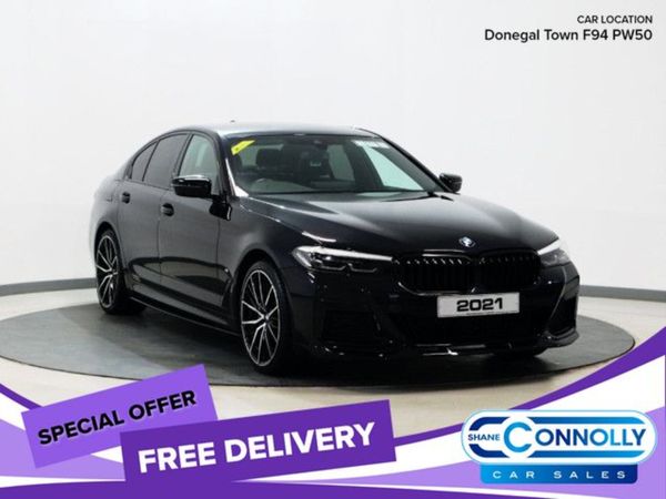 BMW 5-Series Saloon, Petrol Hybrid, 2021, Black