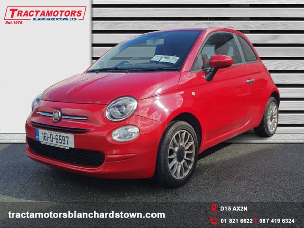 Fiat 500 Hatchback, Petrol, 2016, Red
