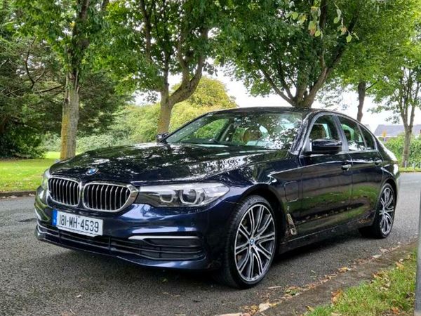 BMW 5-Series Saloon, Petrol Plug-in Hybrid, 2018, Blue
