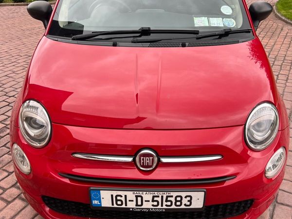 Fiat 500 Hatchback, Petrol, 2016, Red