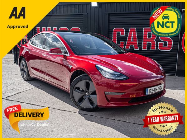 Tesla Model 3 Saloon, Electric, 2019, Red