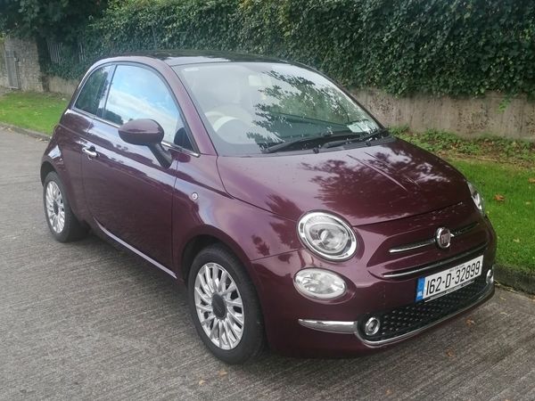 Fiat 500 Hatchback, Petrol, 2016, Red