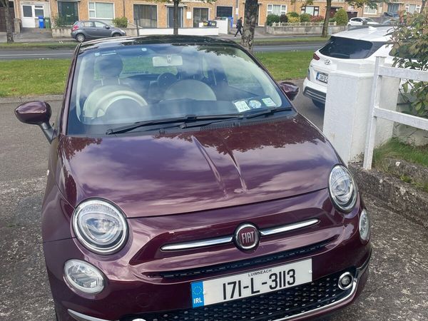 Fiat 500 Hatchback, Petrol, 2017, Red