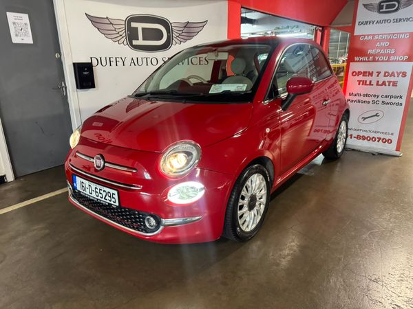 Fiat 500 Hatchback, Petrol, 2016, Red