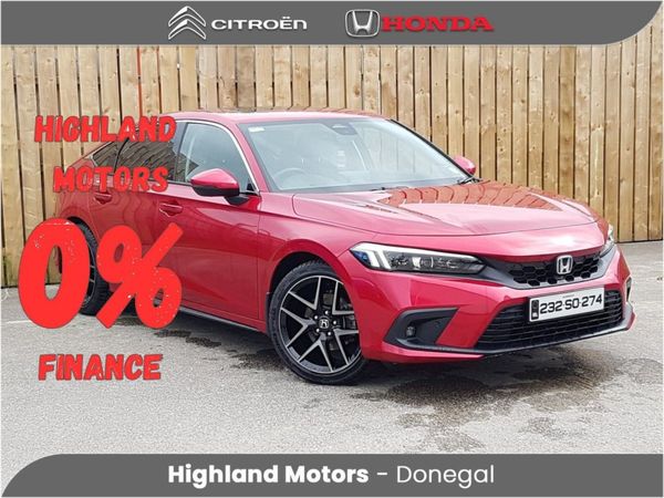 Honda Civic Hatchback, Petrol Hybrid, 2023, Red