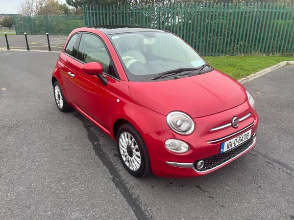 Fiat 500 Hatchback, Petrol, 2016, Red