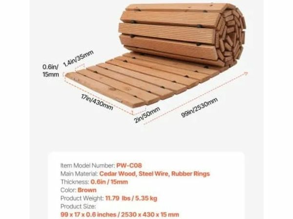 8 ft L x 17 in W Curved Wooden Garden Pathway Roll for sale in Co ...