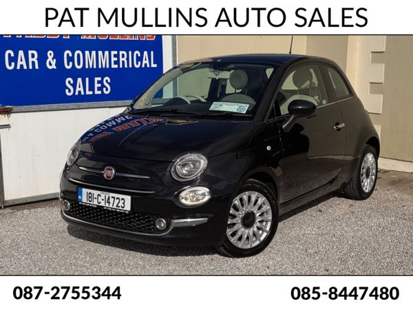 Fiat 500 Hatchback, Petrol, 2018, Black