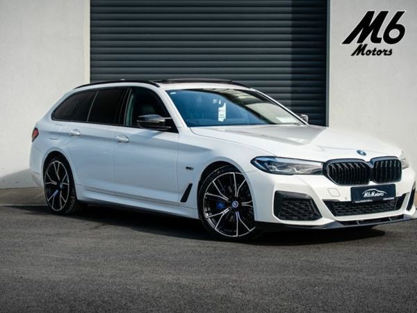 BMW 5-Series Estate, Petrol Hybrid, 2021, White