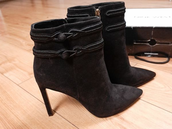 Nine West Black Suede Ankle Boots for sale in Co