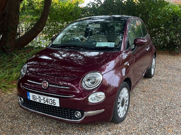 Fiat 500 Hatchback, Petrol, 2016, Red