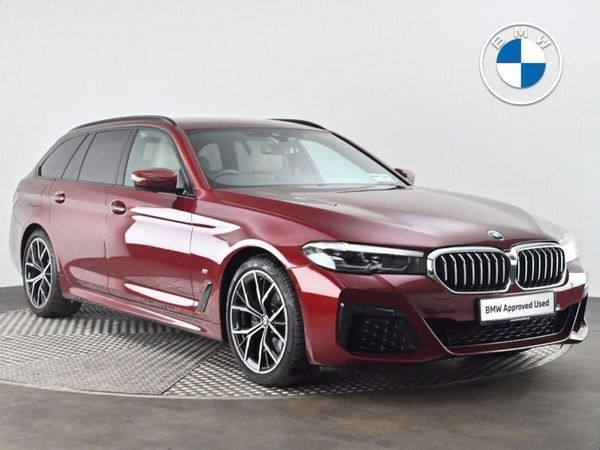 BMW 5-Series Estate, Diesel Hybrid, 2024, Red