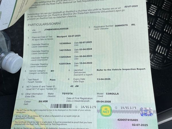 Toyota Corolla Saloon, Petrol, 2008, Silver