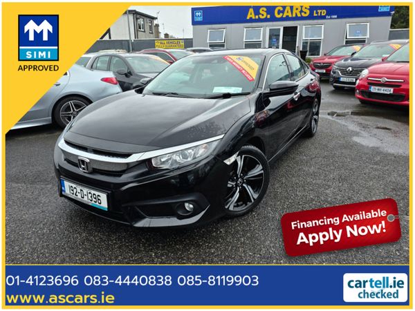 Honda Civic Saloon, Petrol, 2019, Black