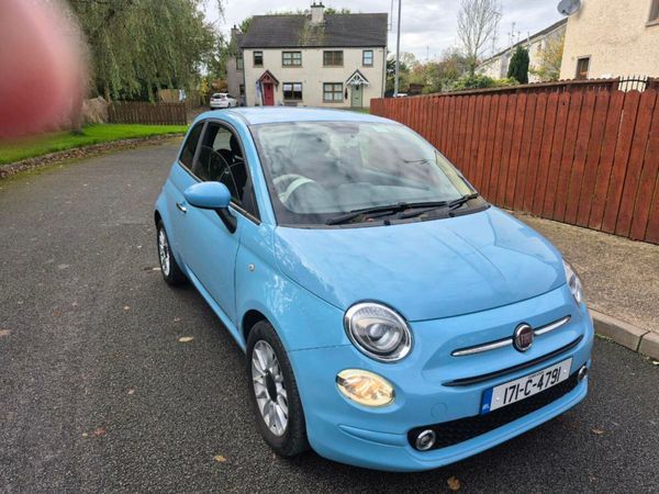 Fiat 500 Hatchback, Petrol, 2017, Blue