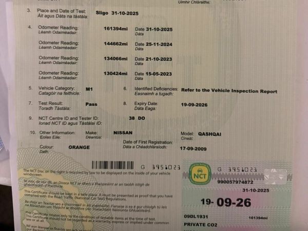 Nissan Qashqai Hatchback, Diesel, 2009, Orange