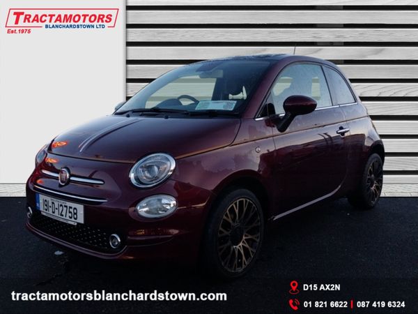 Fiat 500 Hatchback, Petrol, 2019, Red