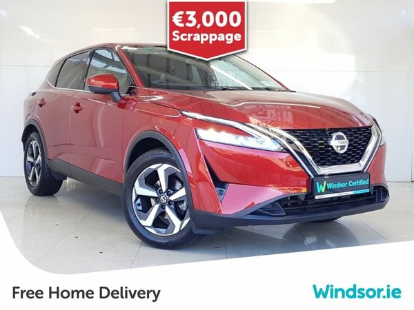 Nissan Qashqai SUV, Petrol Hybrid, 2023, Red