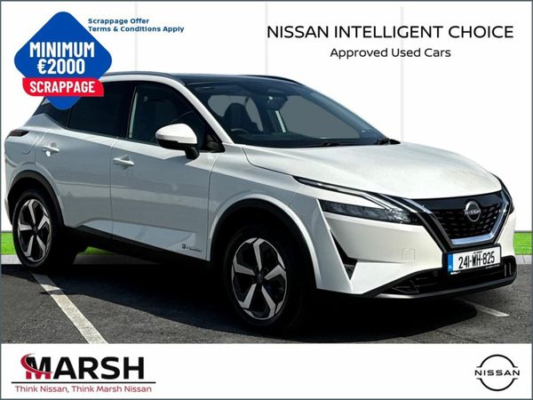 Nissan Qashqai SUV, Petrol Hybrid, 2024, White